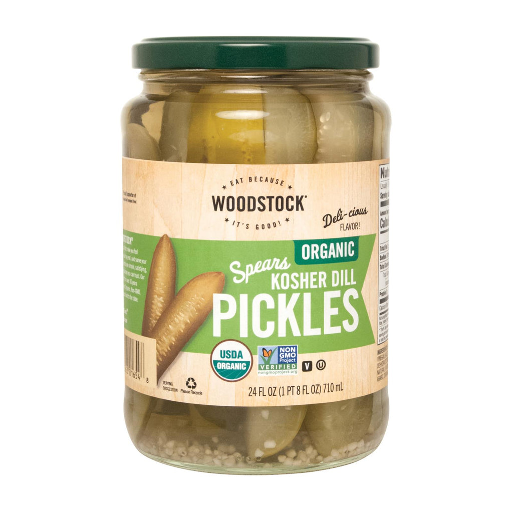 Woodstock Organic Kosher Dill Pickle Spears - Case Of 6 - 24 Fz - Lakehouse Foods