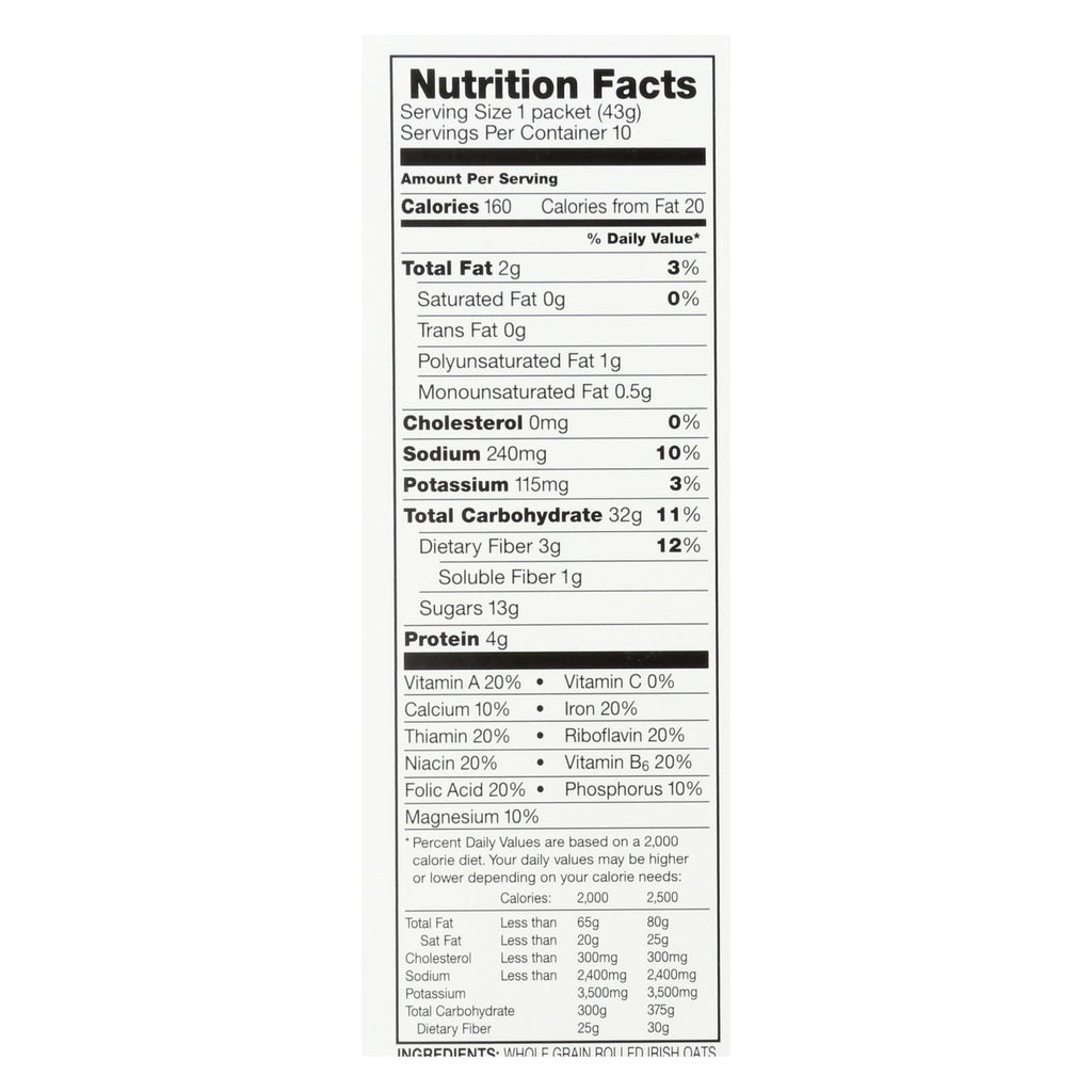 Mccann's Irish Oatmeal - Oatmeal Maple Brown Sugar - Case Of 12-15.1 Oz - Lakehouse Foods