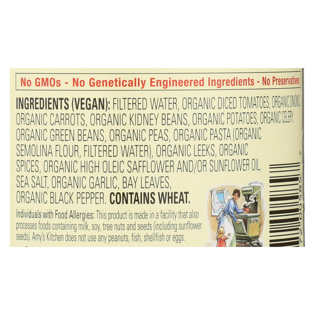 Amy's - Organic Low Sodium Minestrone Soup - Case Of 12 - 14.1 Oz - Lakehouse Foods