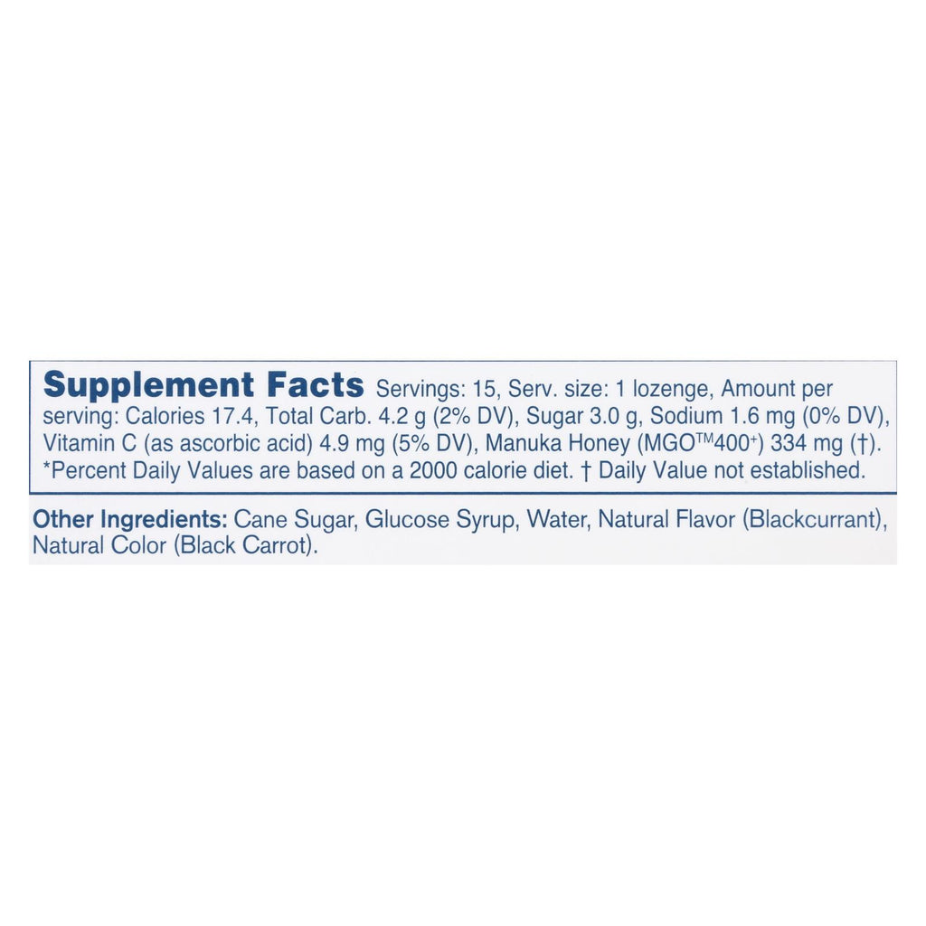 Manuka Health - Loz Honey Mgo 400+ Blkcrnt - 1 Each 1-15 Ct - Lakehouse Foods