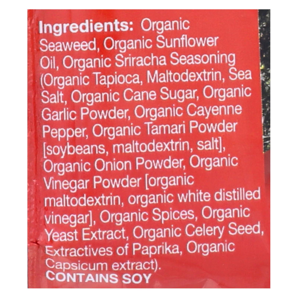 Ocean's Halo Seaweed, Sriracha Snack  - Case Of 12 - .14 Oz - Lakehouse Foods
