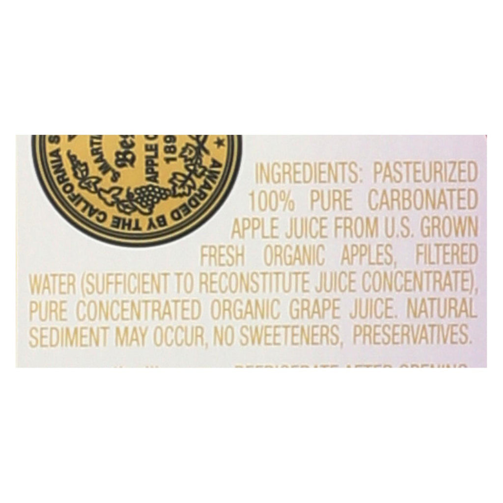 Martinelli's Organic Sparkling Apple Grape - Case Of 12 - 25.4 Fl Oz. - Lakehouse Foods