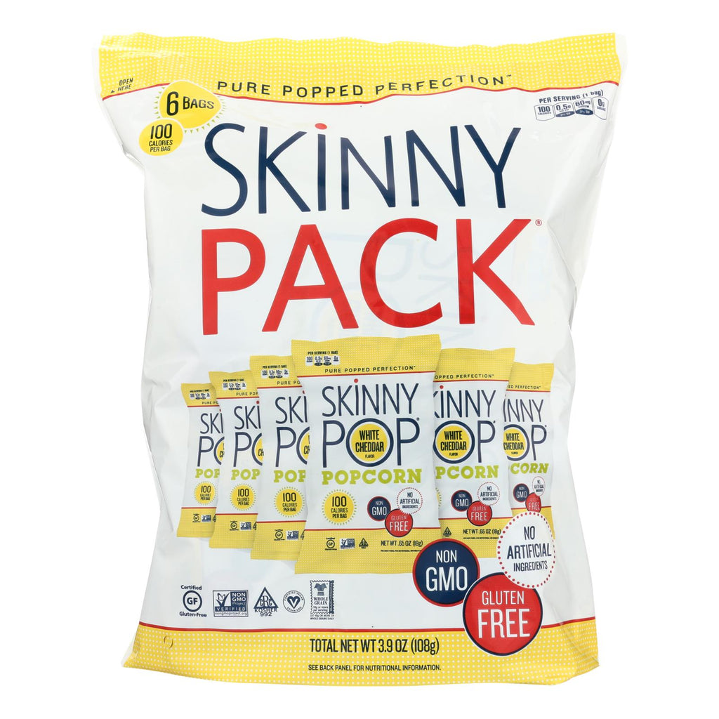 Skinnypop Popcorn Skinny Pop - White Cheddar - Case Of 10 - 0.65 Oz. - Lakehouse Foods