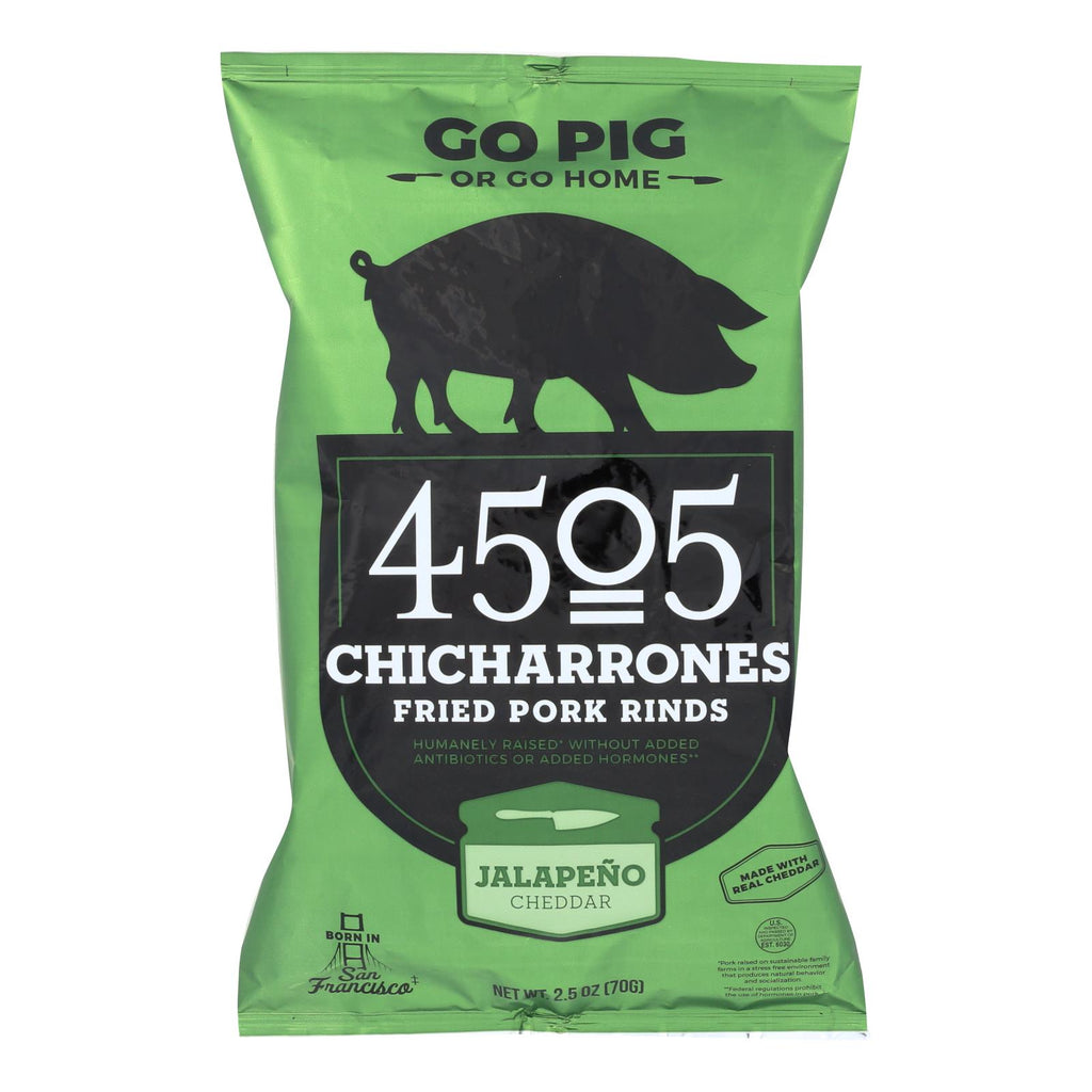 4505 - Pork Rinds - Chicharones - Jalapeno Cheddar - Case Of 12 - 2.5 Oz - Lakehouse Foods