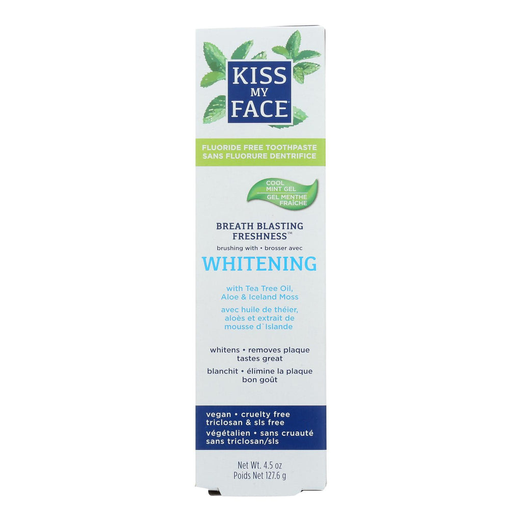 Kiss My Face Toothpaste - Whitening - Fluoride Free - Gel - 4.5 Oz - Lakehouse Foods