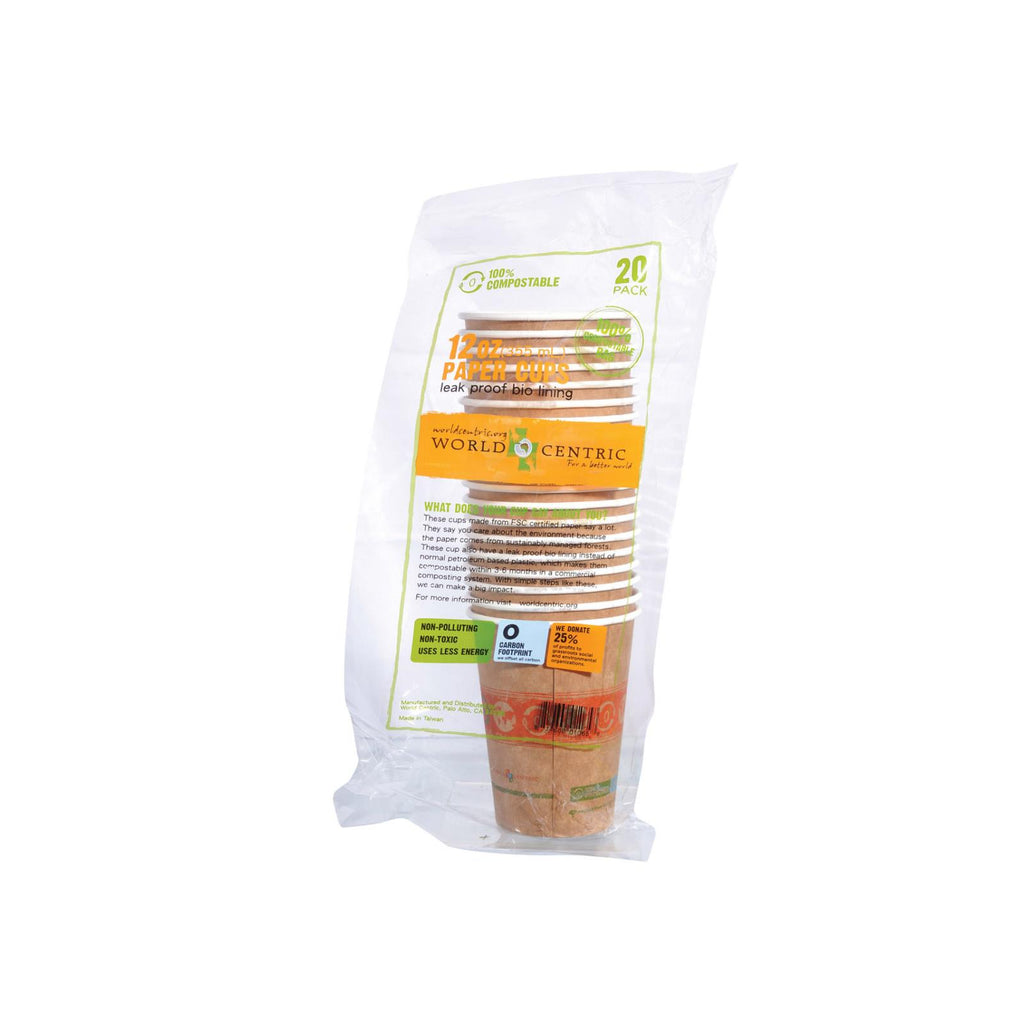 World Centric Compostable Hot Paper Cups - Case Of 12 - 12 Oz. - Lakehouse Foods