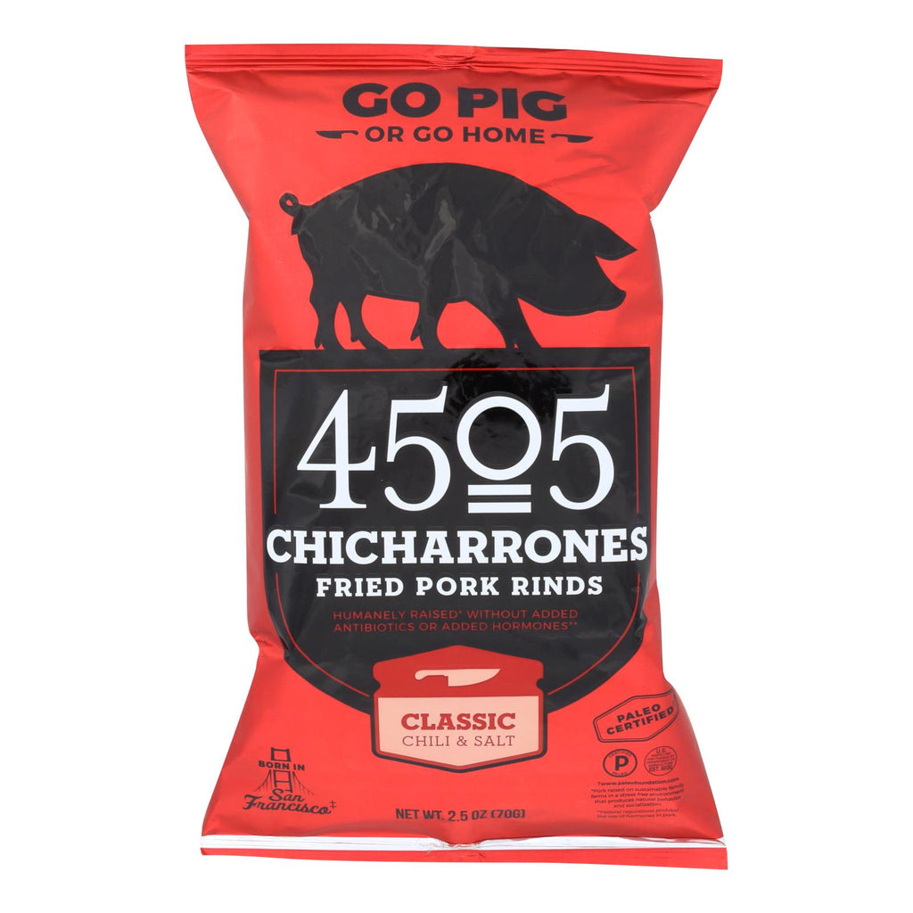 4505 - Pork Rinds - Chicharones - Chili - Salt - Case Of 12 - 2.5 Oz - Lakehouse Foods