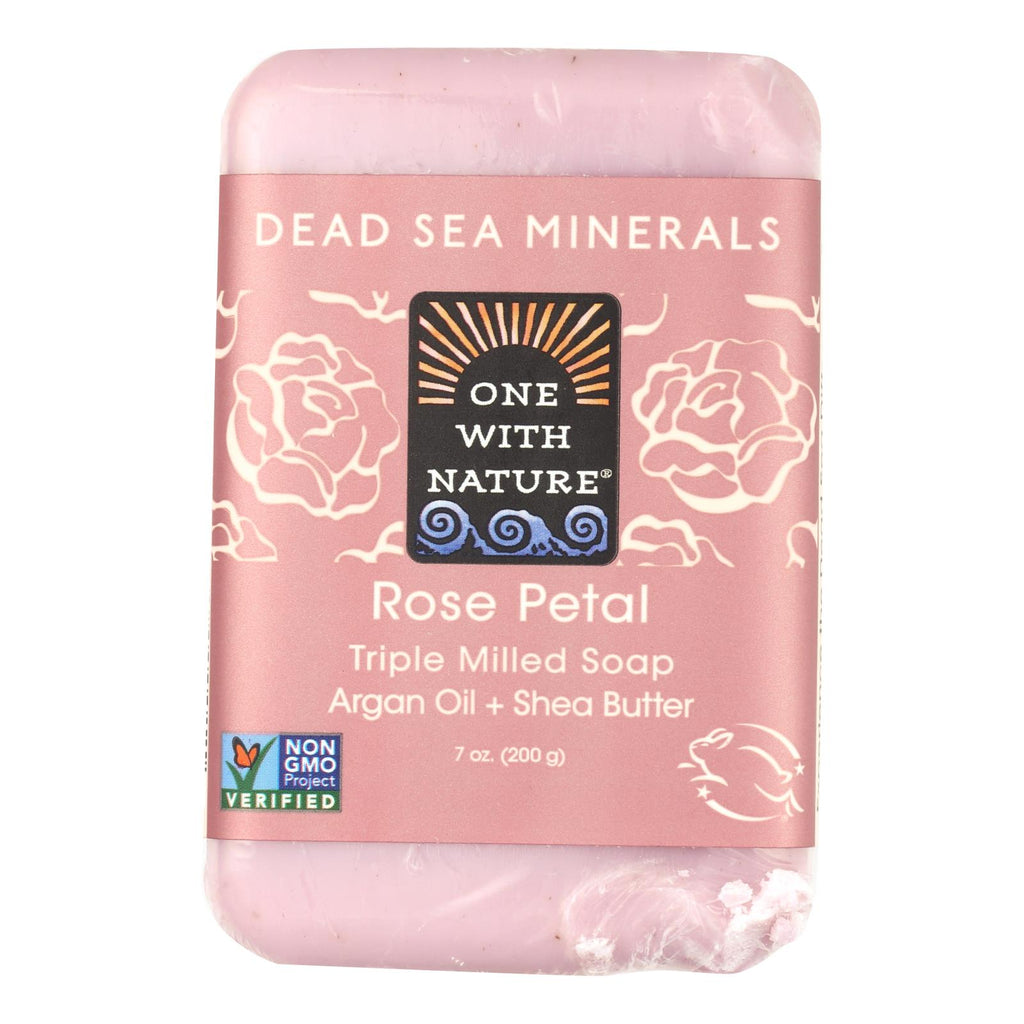 One With Nature Dead Sea Mineral Rose Petal Soap - 7 Oz - Lakehouse Foods