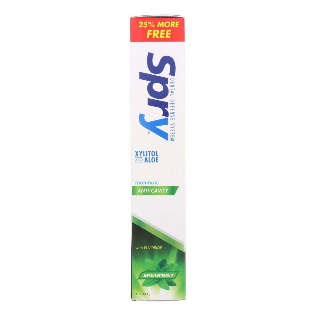 Spry Toothpaste - Spearmint - Fluoride - 5 Oz - Lakehouse Foods