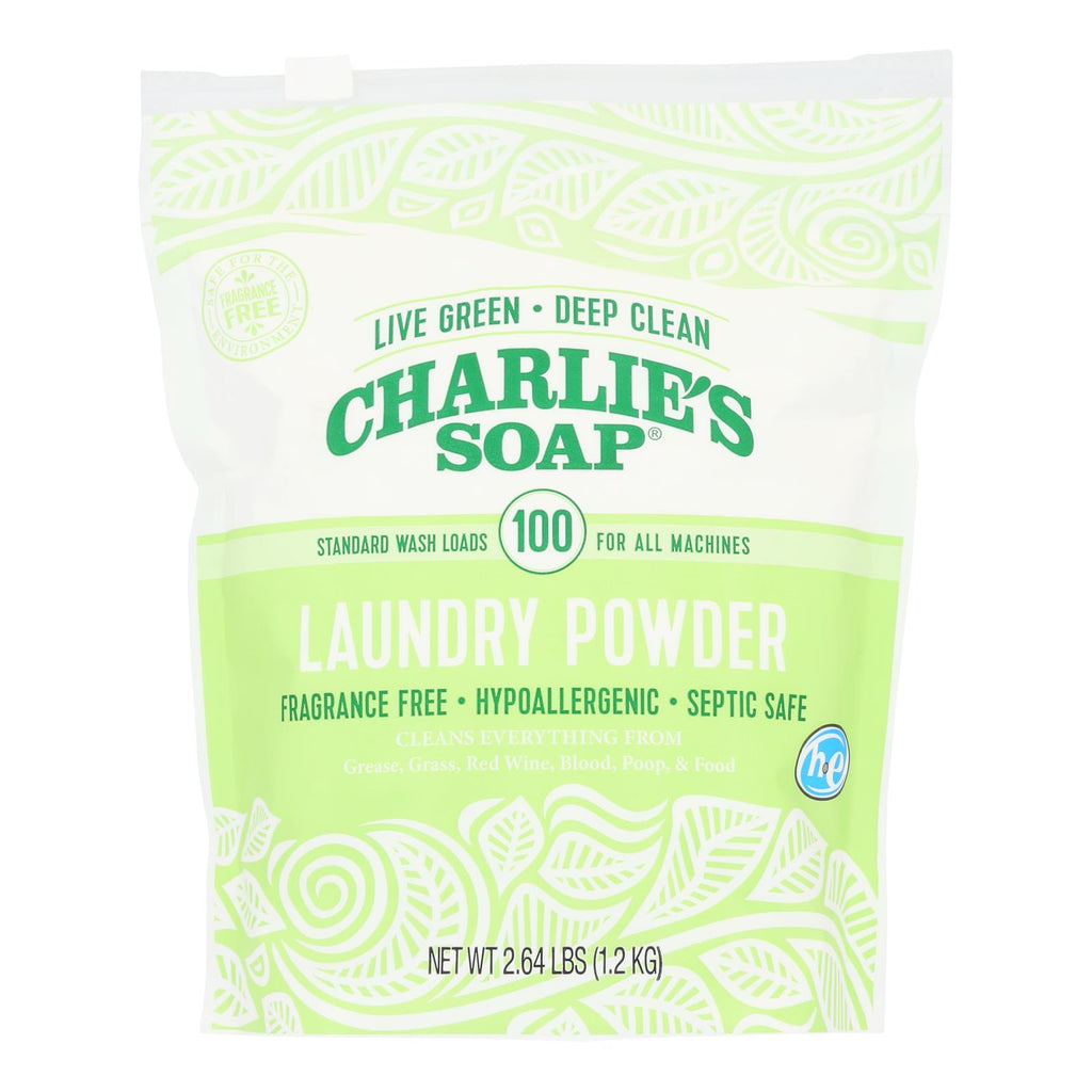 Charlies Soap Laundry Detergent - 100 Loads - Powder - 2.64 Lb - Case Of 6 - Lakehouse Foods