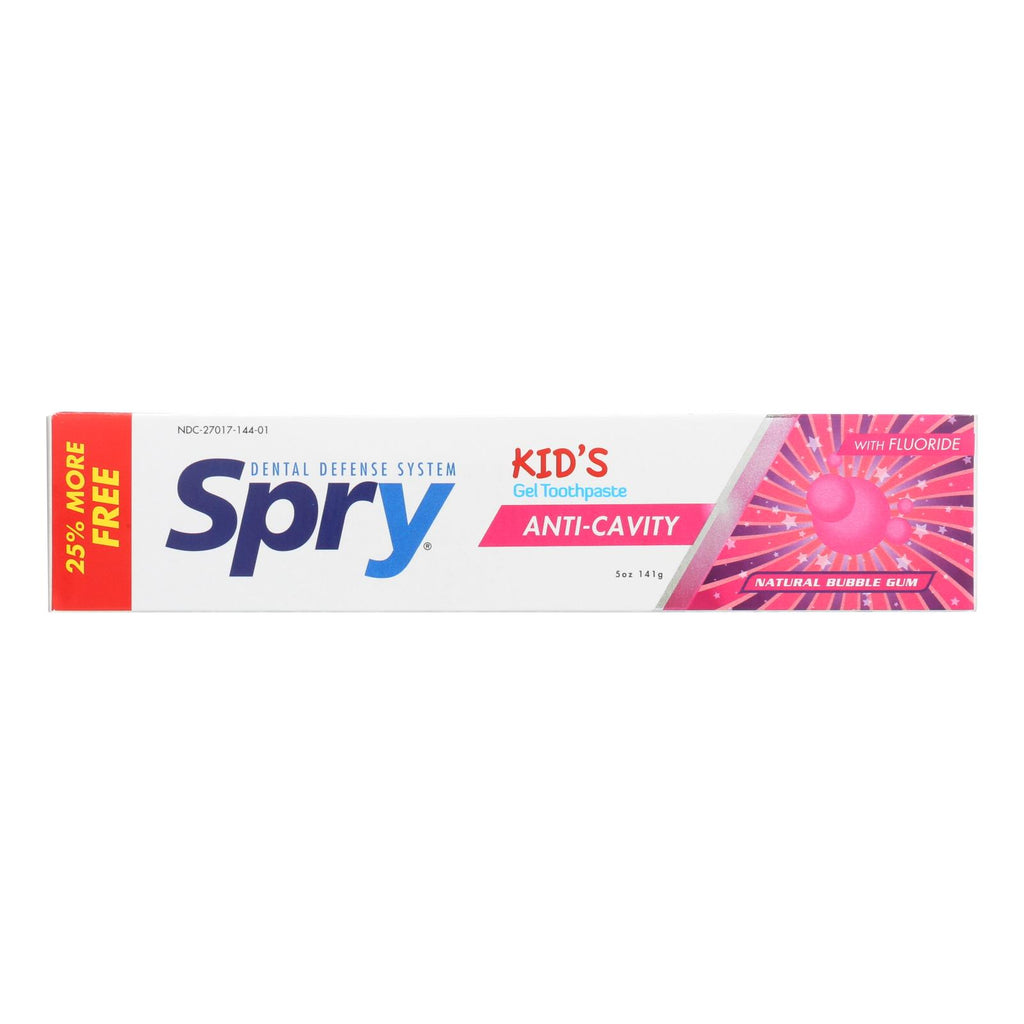 Spry Toothpaste - Kids - Bubblegum - Flouride - 5 Oz - Lakehouse Foods