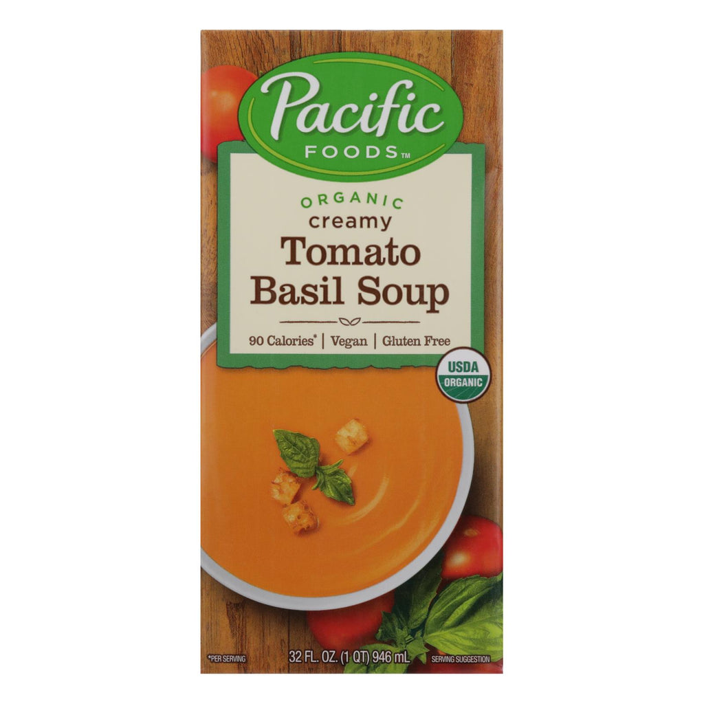 Pacific Natural Foods Tomato Basil Soup - Creamy - Case Of 12 - 32 Fl Oz. - Lakehouse Foods