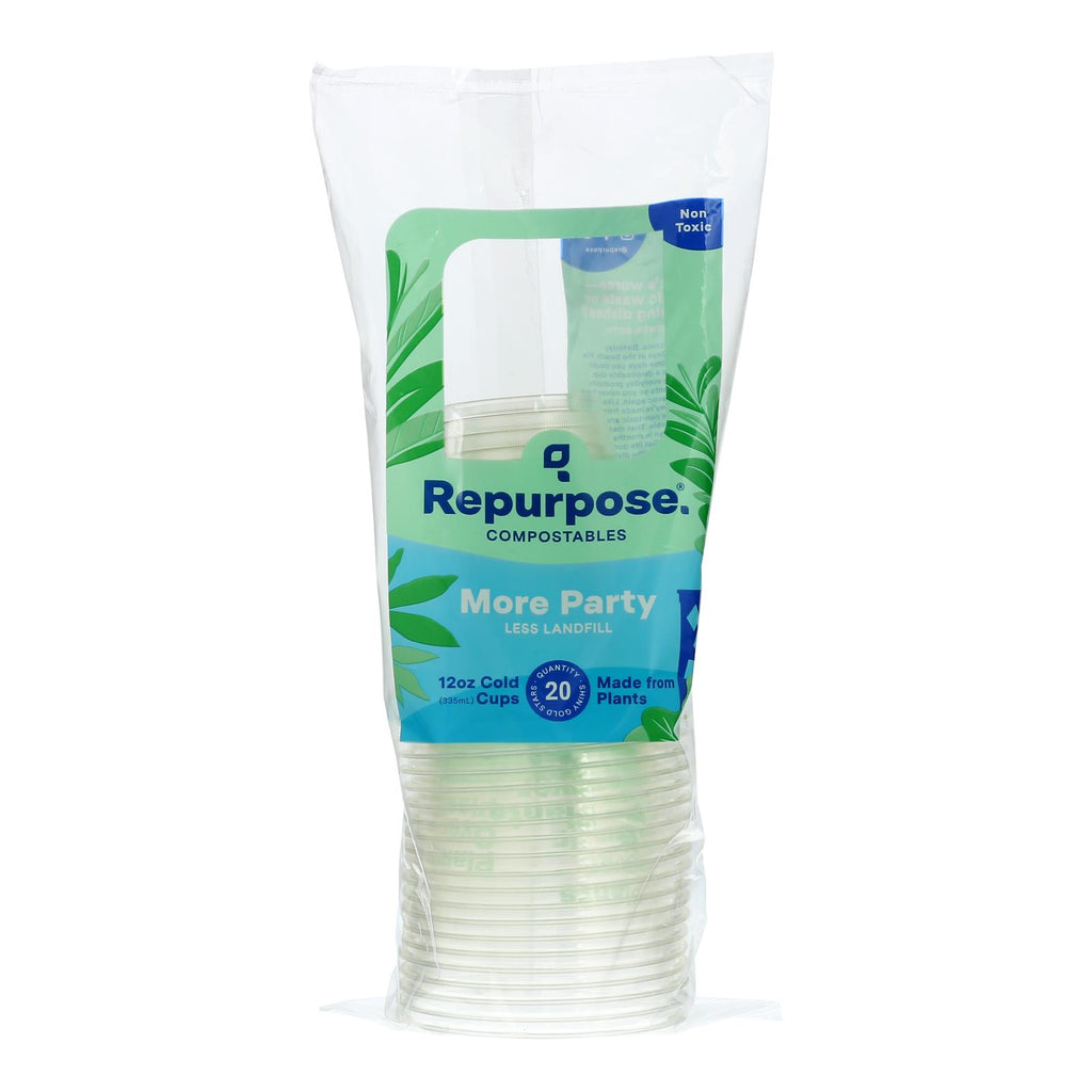 Repurpose Clear Compostable Cups - Case Of 12 - 20 Count - Lakehouse Foods