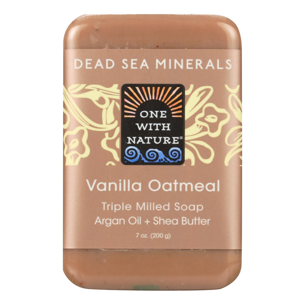 One With Nature Dead Sea Mineral Vanilla Oatmeal Soap - 7 Oz - Lakehouse Foods