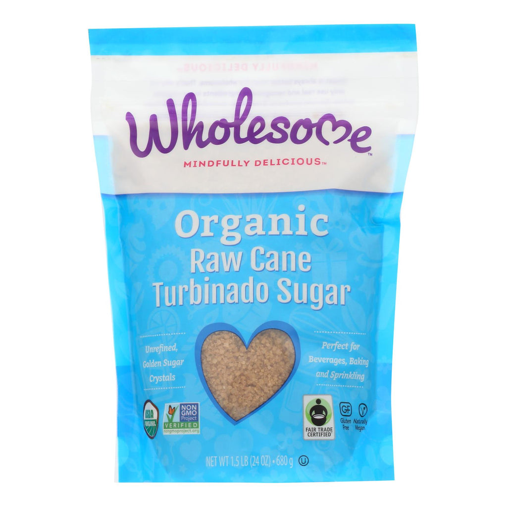 Wholesome Sweeteners Sugar - Organic - Turbinado - Raw Cane - 1.5 Lb - Case Of 12 - Lakehouse Foods