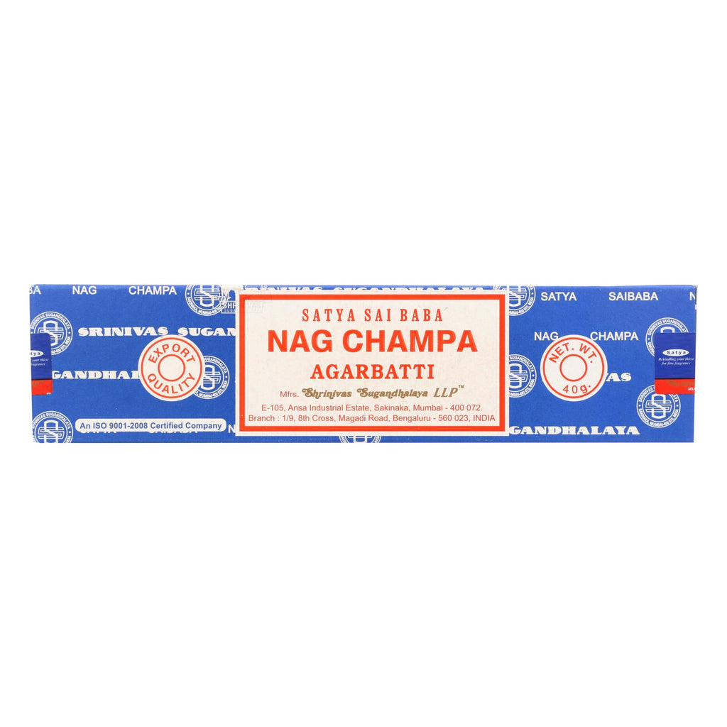 Sai Baba Nag Champa Agarbatti Incense - 40 G - Case Of 12 - Lakehouse Foods
