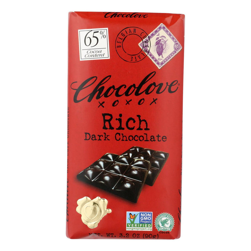 Chocolove Xoxox - Premium Chocolate Bar - Dark Chocolate - Rich - 3.2 Oz Bars - Case Of 12 - Lakehouse Foods