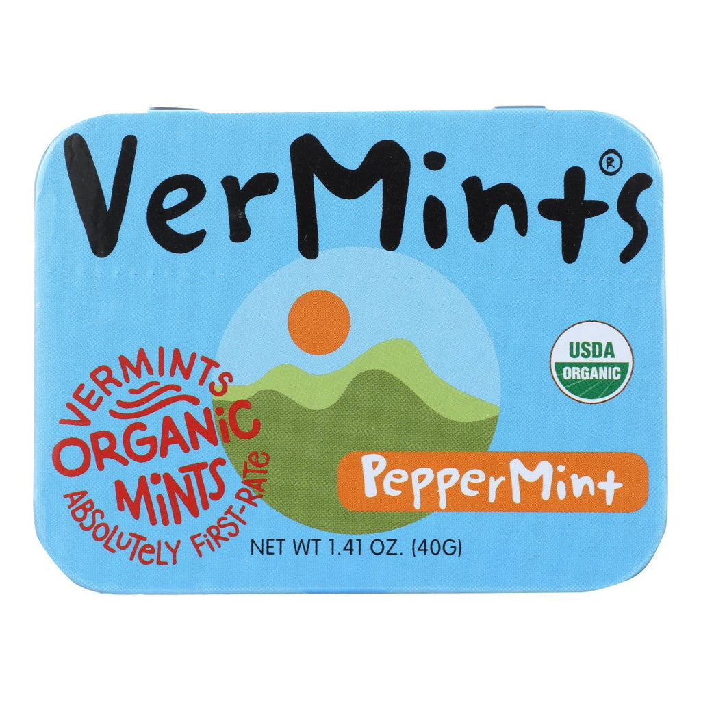 Vermints Breath Mints - All Natural - Peppermint - 1.41 Oz - Case Of 6 - Lakehouse Foods