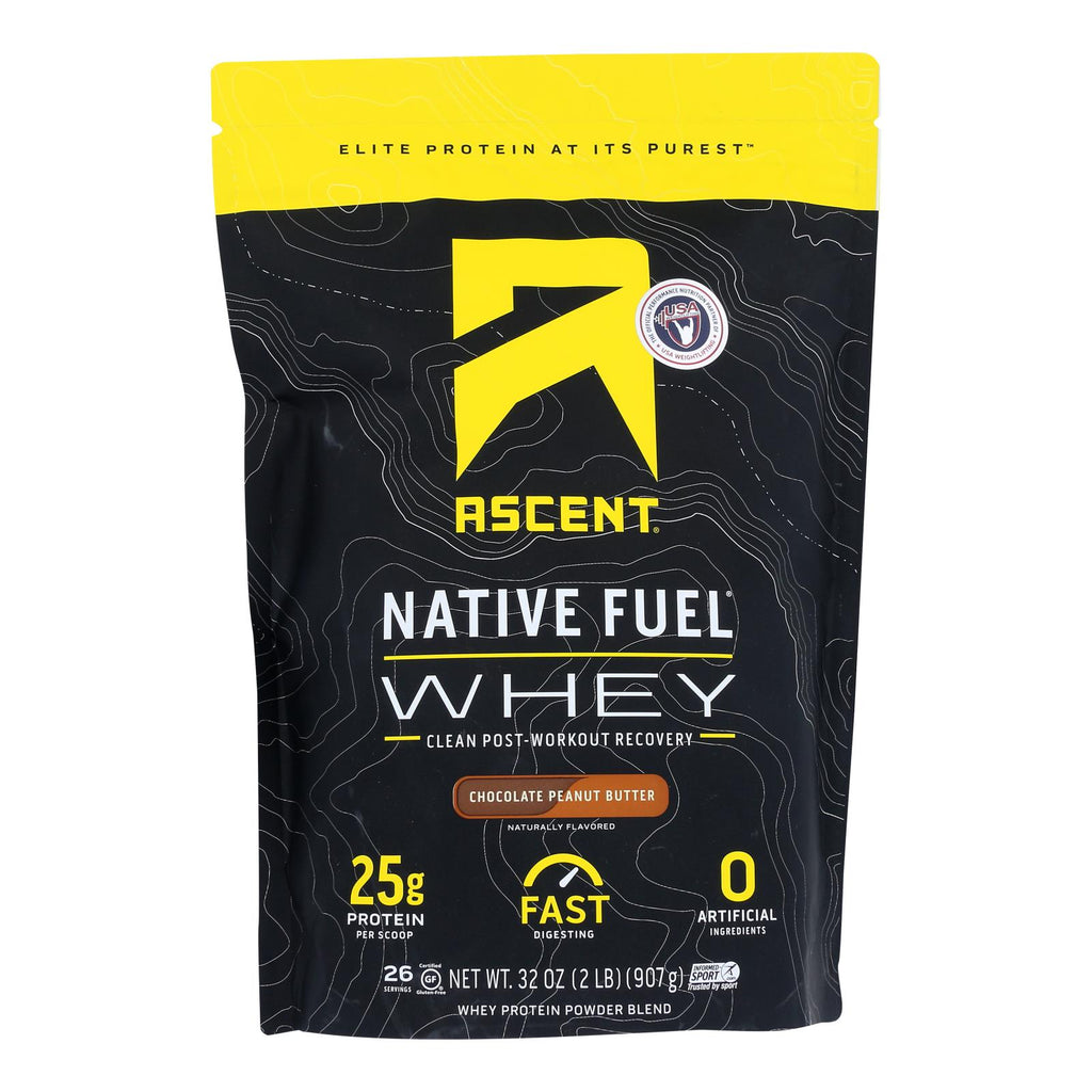 Ascent Native Fuel - Whey Chocolate Peanut Butter - 1 Each - 2 Lb - Lakehouse Foods