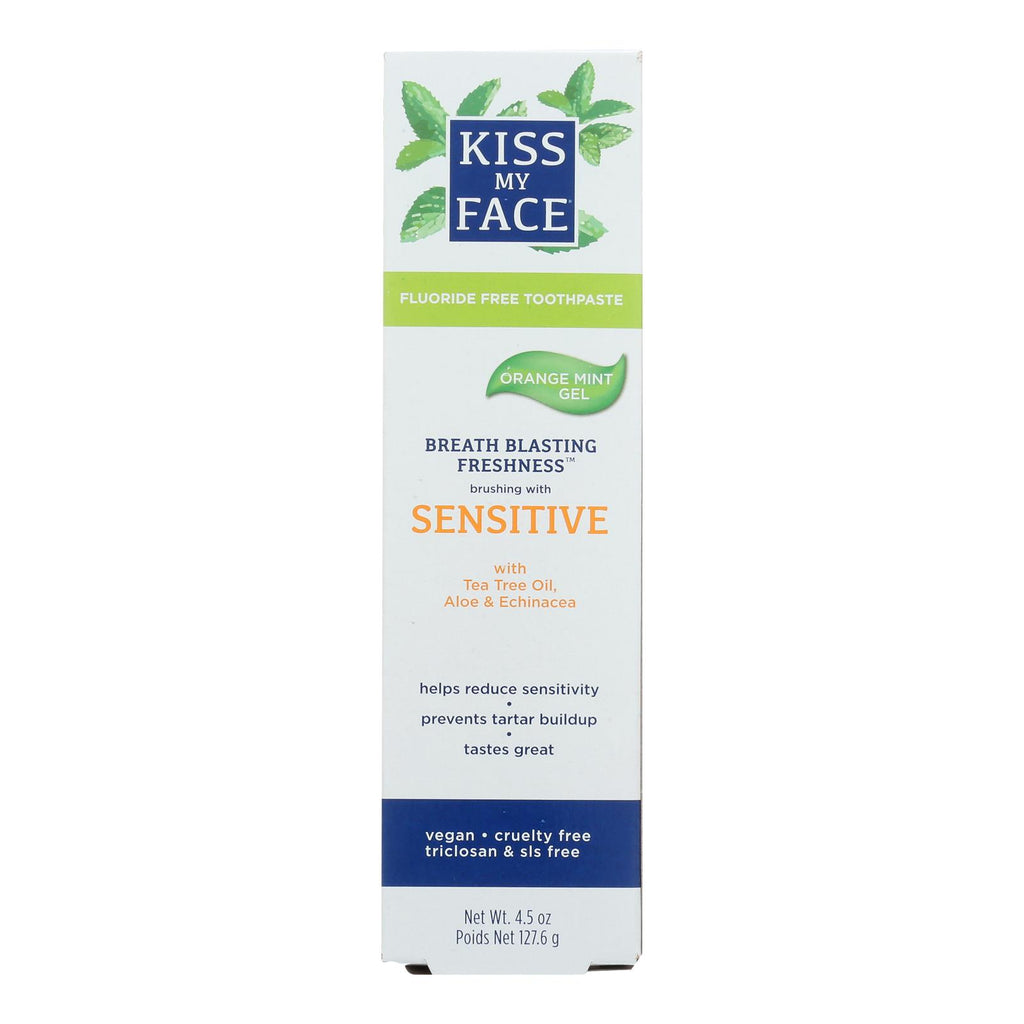 Kiss My Face Toothpaste - Sensitive - Fluoride Free - Gel - 4.5 Oz - Lakehouse Foods