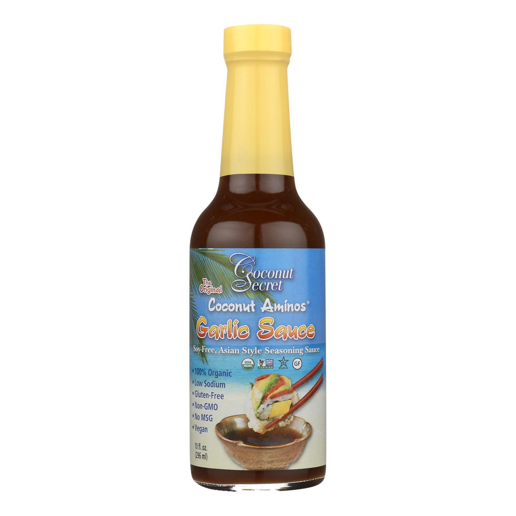 Coconut Secret - Coconut Aminos Garlic Sauce - Case Of 12 - 10 Fl Oz. - Lakehouse Foods