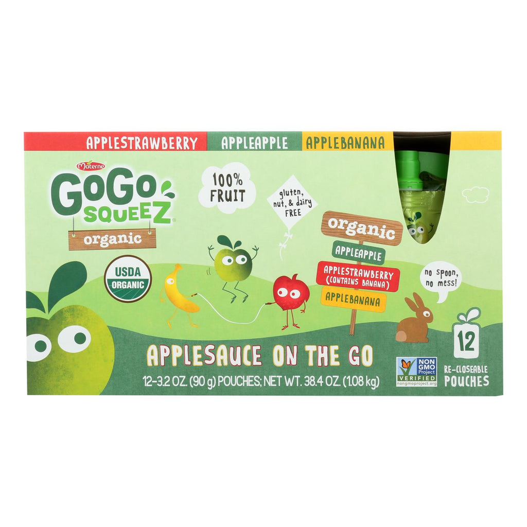 Gogo Squeez Gogo - Applesauce - Organic - Variety - Case Of 6 - 12-3.2oz - Lakehouse Foods