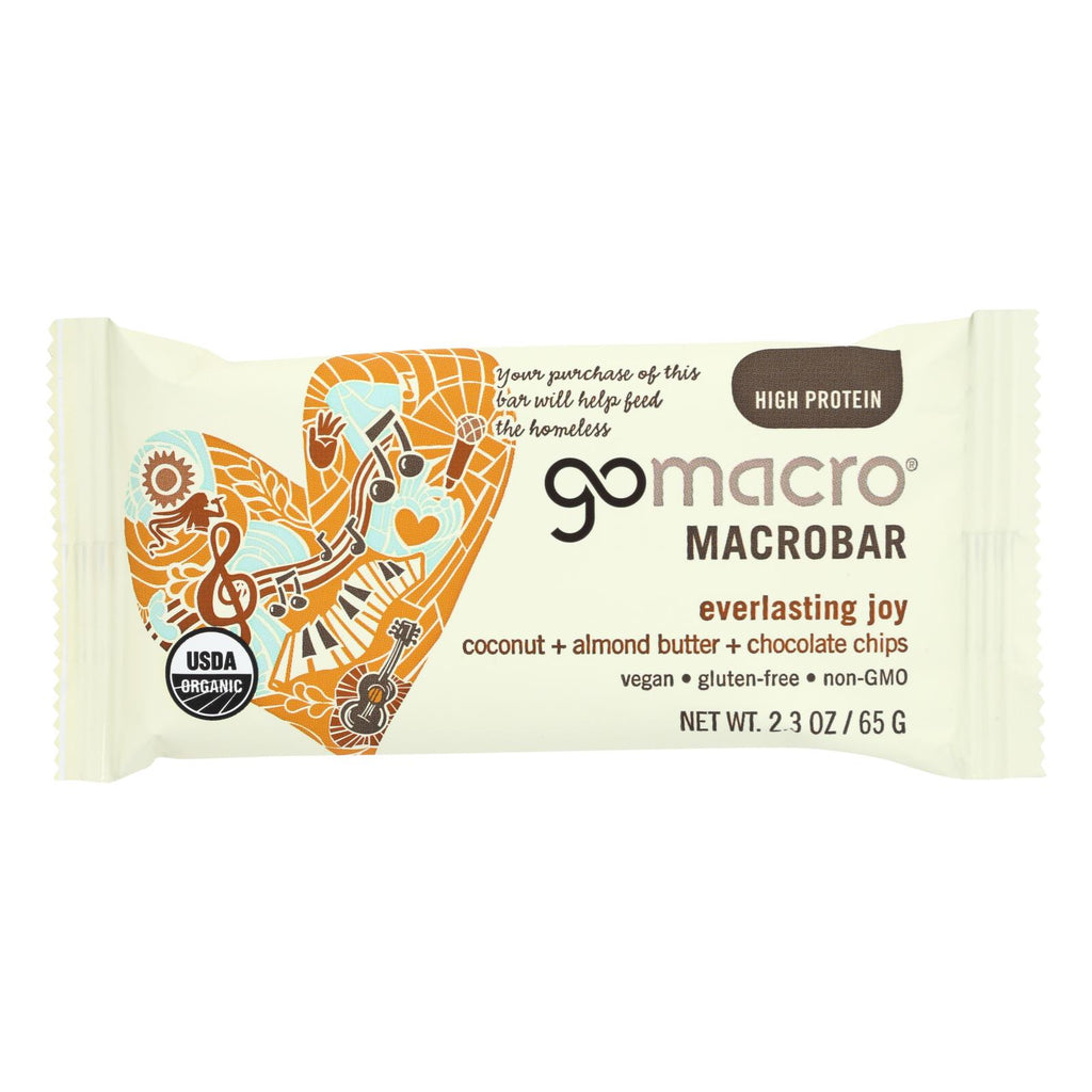 Gomacro Organic Macrobar - Coconut Almond Butter And Chocolate Chips - Case Of 12 - 2.3 Oz. - Lakehouse Foods