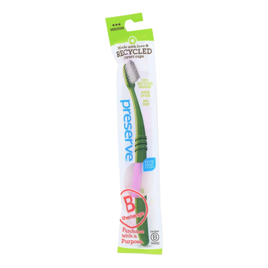 Preserve Adult Toothbrush In A Lightweight Pouch Medium - 6 Pack - Assorted Colors - Lakehouse Foods