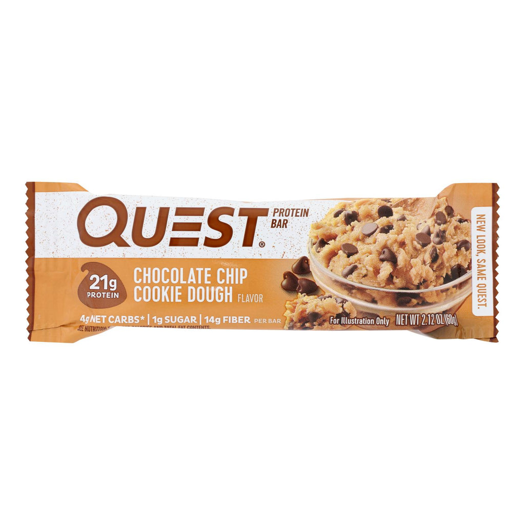 Quest Bar - Chocolate Chip Cookie Dough - 2.12 Oz - Case Of 12 - Lakehouse Foods