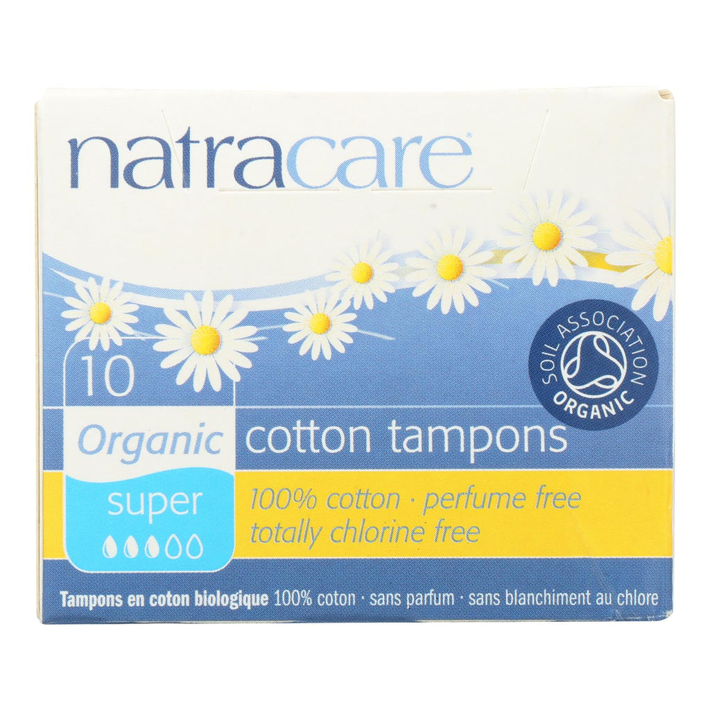 Natracare 100% Organic Cotton Tampons - Super - 10 Pack - Lakehouse Foods
