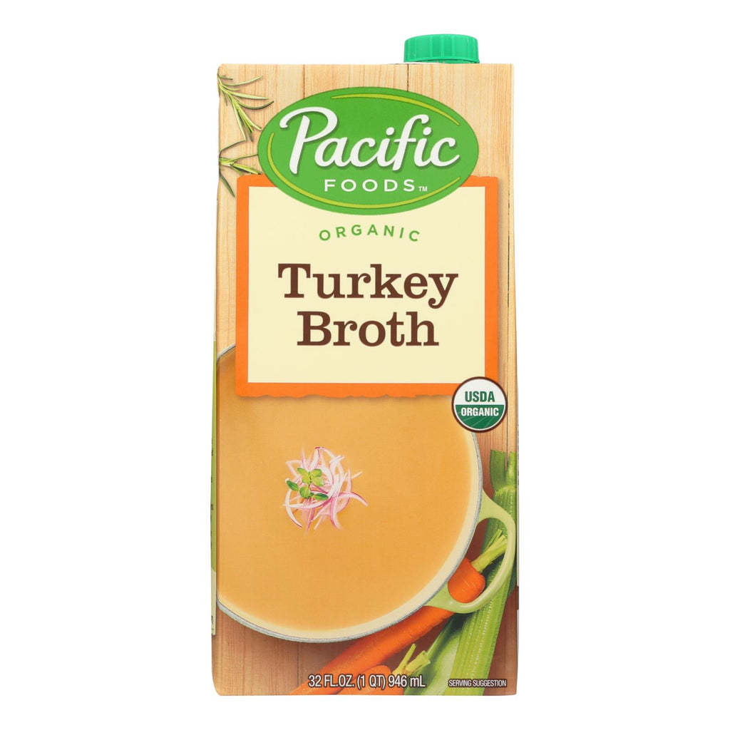 Pacific Natural Foods Turkey Broth - Organic - Case Of 12 - 32 Fl Oz. - Lakehouse Foods