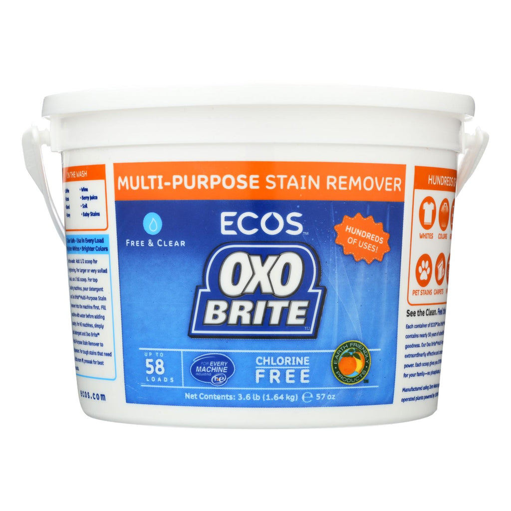 Earth Friendly Free And Clear Oxobrite Multi - Purpose Stain Remover - Case Of 6 - 3.6 Lb. - Lakehouse Foods