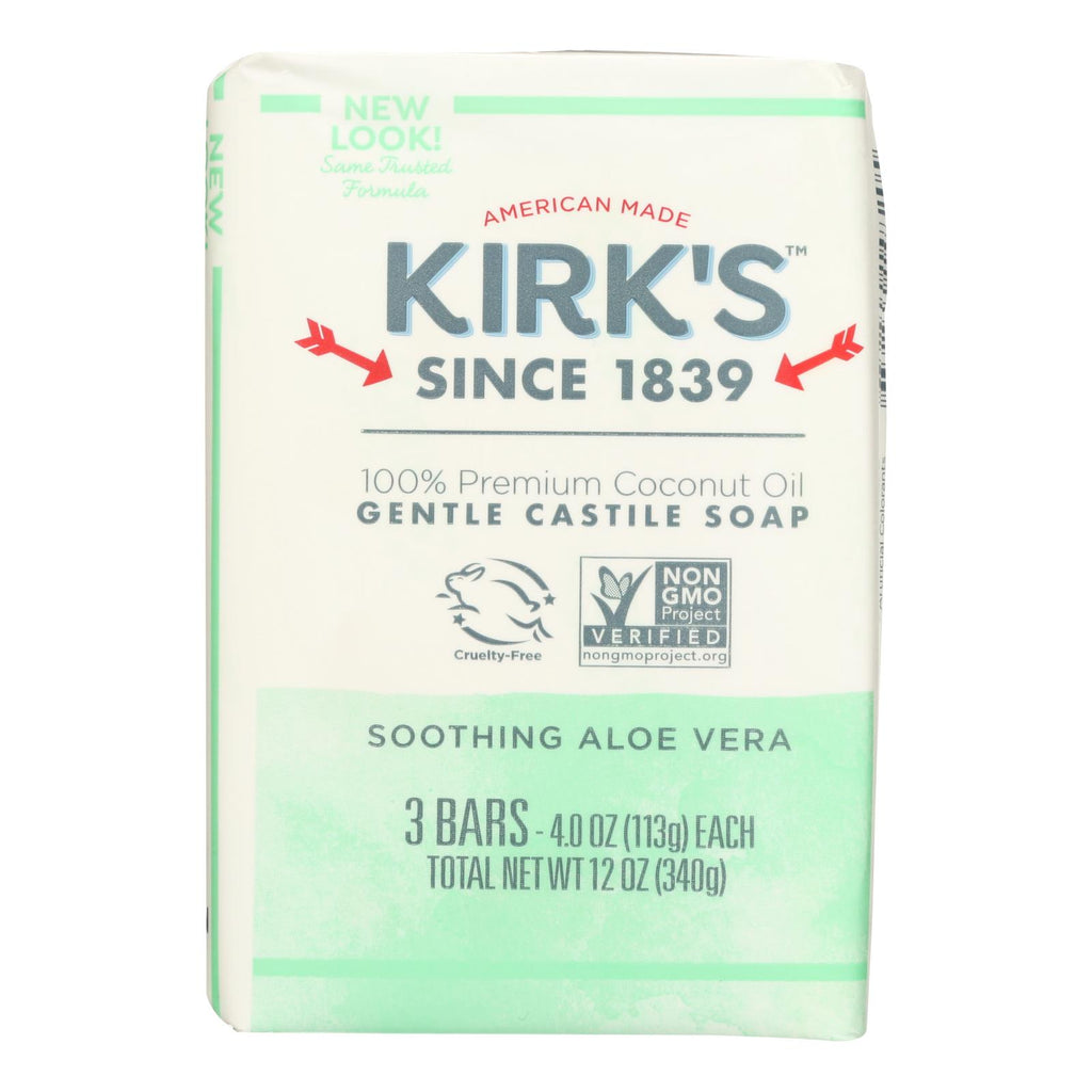 Kirks Natural Bar Soap - Coco Castile - Aloe Vera - 3 Pack - 3-4 Oz - 1 Each - Lakehouse Foods