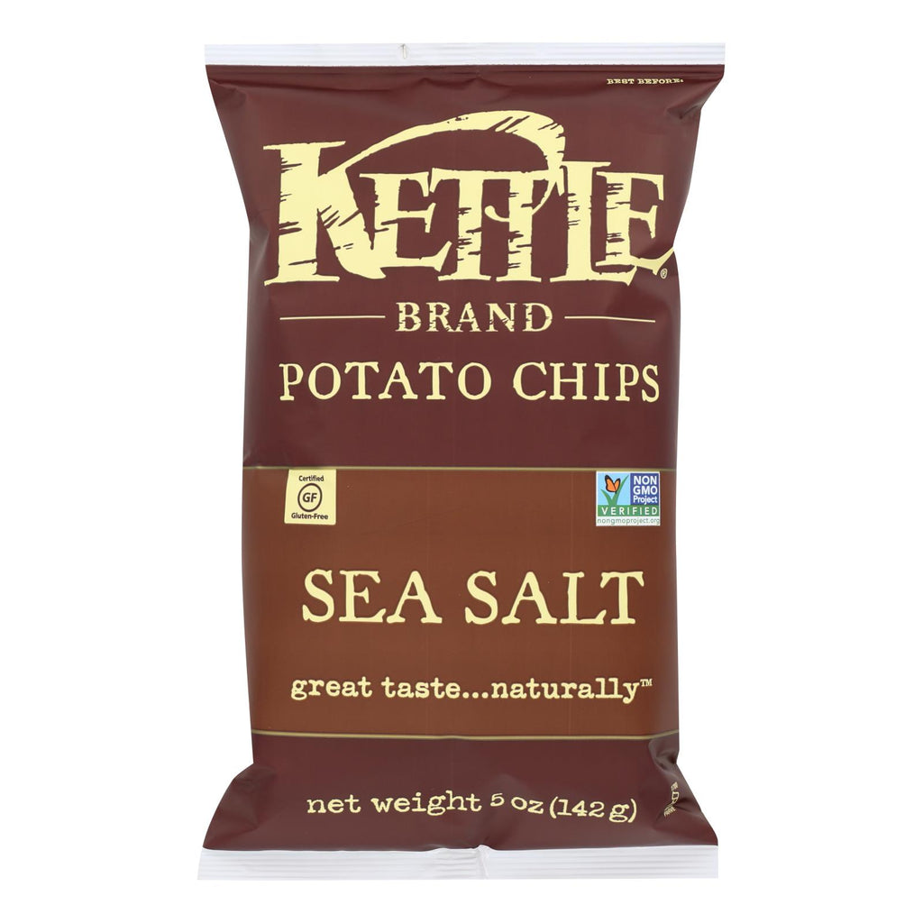 Kettle Brand Potato Chips - Sea Salt - Case Of 15 - 5 Oz. - Lakehouse Foods