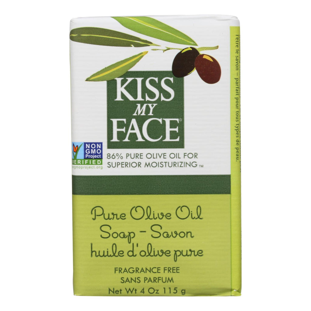 Kiss My Face Bar Soap Pure Olive Oil Fragrance Free - 4 Oz - Lakehouse Foods