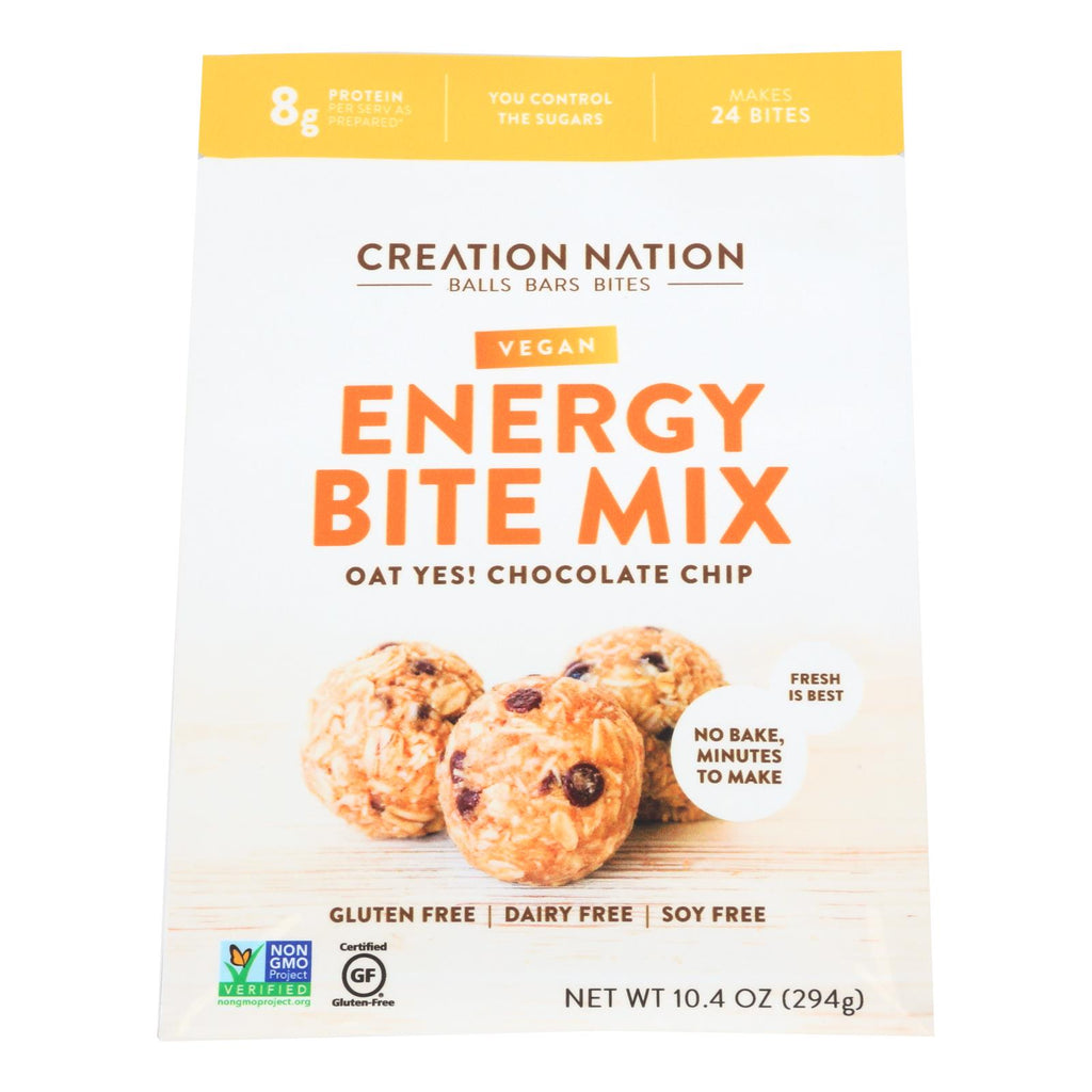 Creation Nation Oat Yes! Chocolate Chip Vegan Energy Bite Mix  - Case Of 6 - 10.4 Oz - Lakehouse Foods