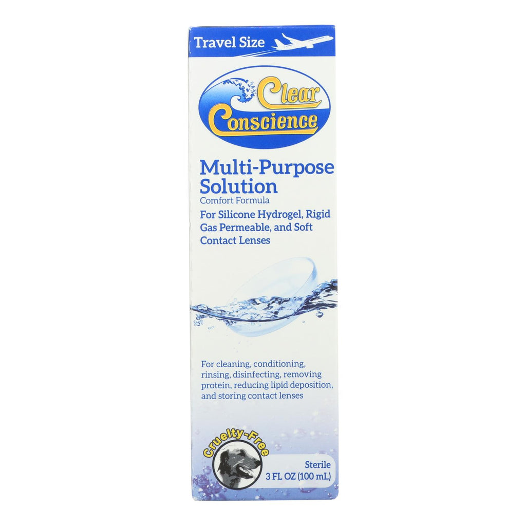 Clear Conscience Multi Purpose Contact Lens Solution - Travel Size - 3 Oz - Lakehouse Foods