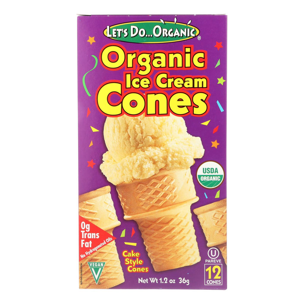 Let's Do Organics Ice Cream Cones - Organic - Case Of 12 - 1.2 Oz. - Lakehouse Foods