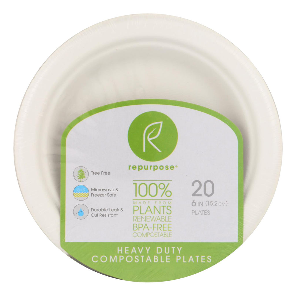 Repurpose Compostable Bagasse Plates - Case Of 24 - 20 Count - Lakehouse Foods