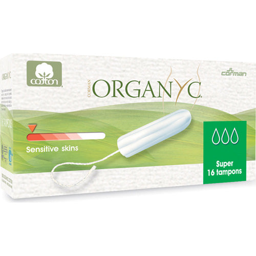Organyc Tampons - 100 Percent Organic Cotton - Super - Non Applictr - 16 Ct - Lakehouse Foods
