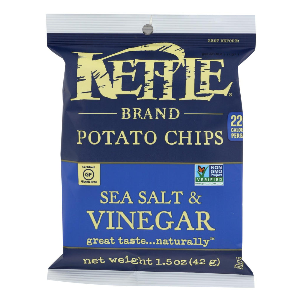 Kettle Brand Potato Chips - Sea Salt And Vinegar - 1.5 Oz - Case Of 24 - Lakehouse Foods