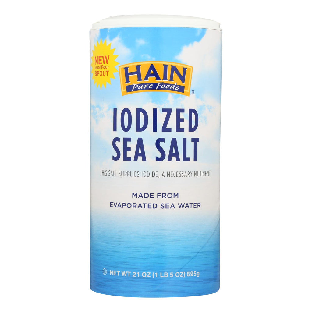 Hain Sea Salt - Iodized - Case Of 8 - 21 Oz - Lakehouse Foods