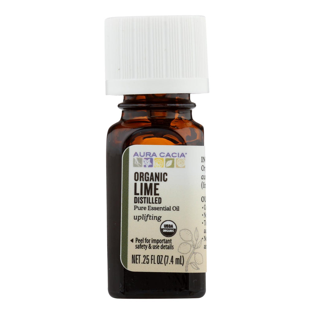 Aura Cacia - Organic Essential Oil - Lime - .25 Fl Oz - Lakehouse Foods