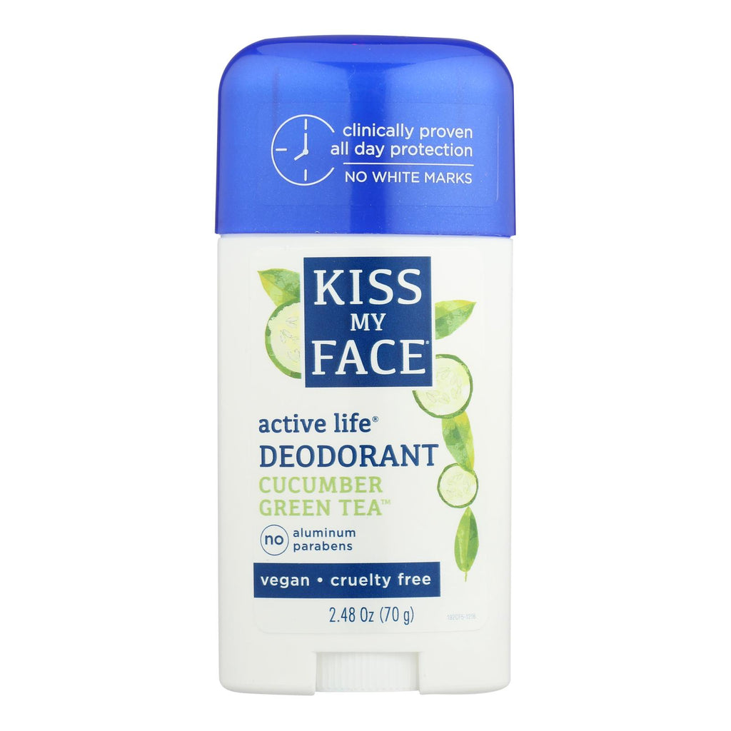 Kiss My Face Deodorant Active Life Cucumber Green Tea Aluminum Free - 2.48 Oz - Lakehouse Foods