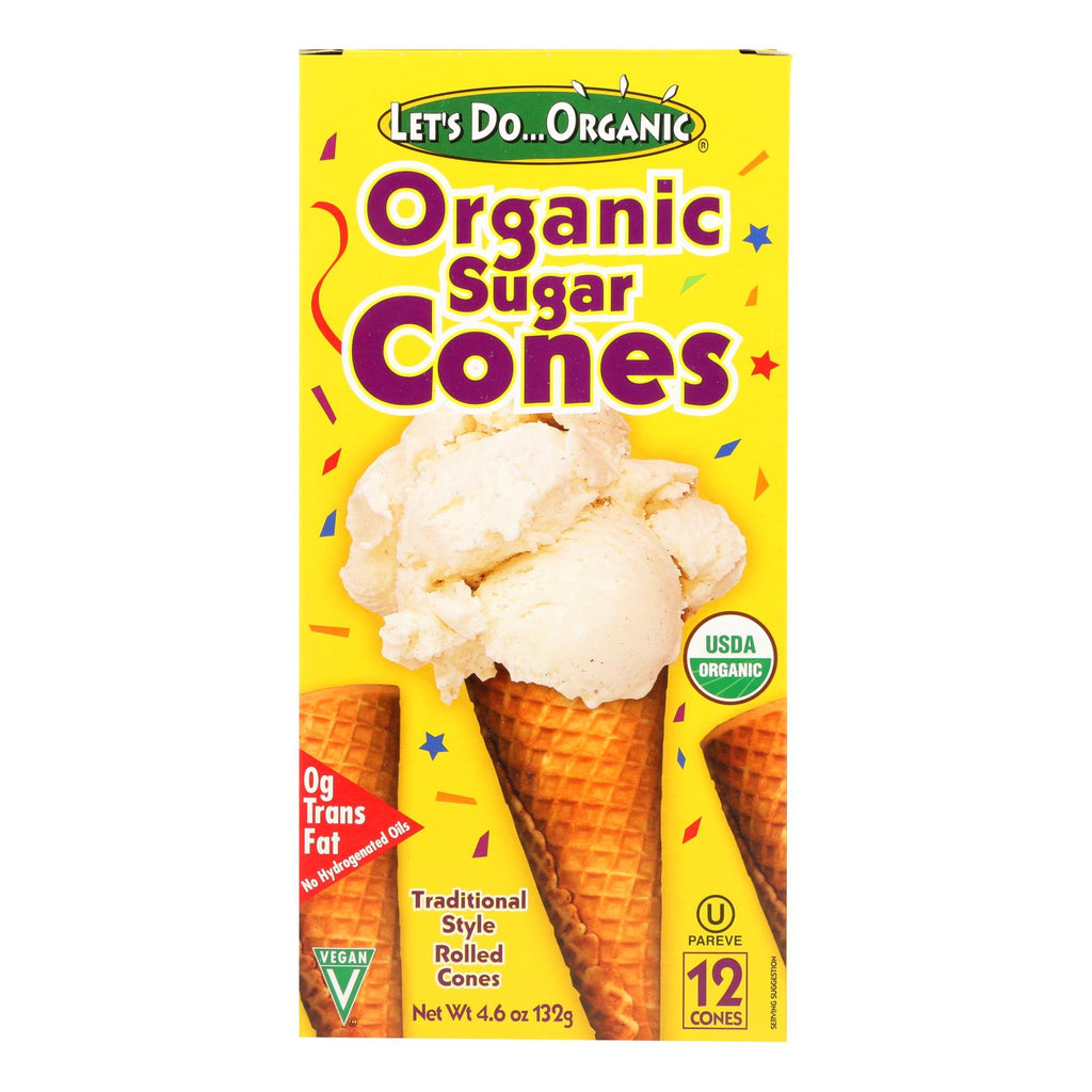 Let's Do Organics Ice Cream Cones - Sugar - Case Of 12 - 4.6 Oz. - Lakehouse Foods