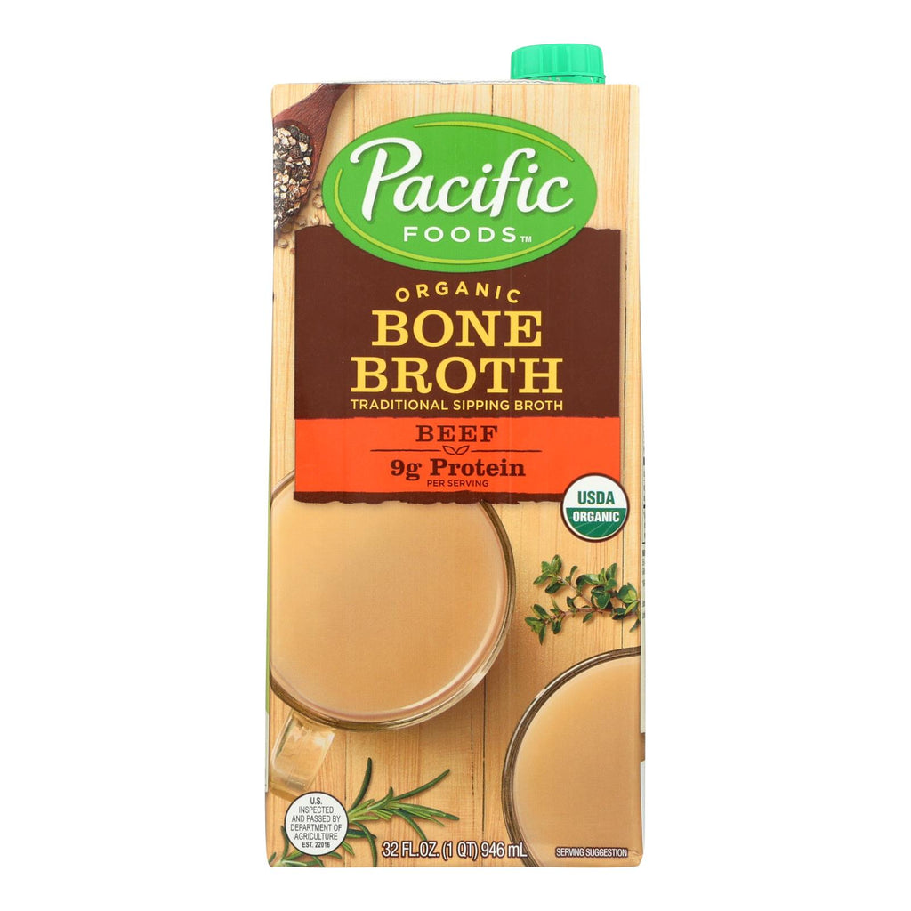 Pacific Natural Foods Organic Beef Bone Broth - Case Of 12 - 32 Fz - Lakehouse Foods
