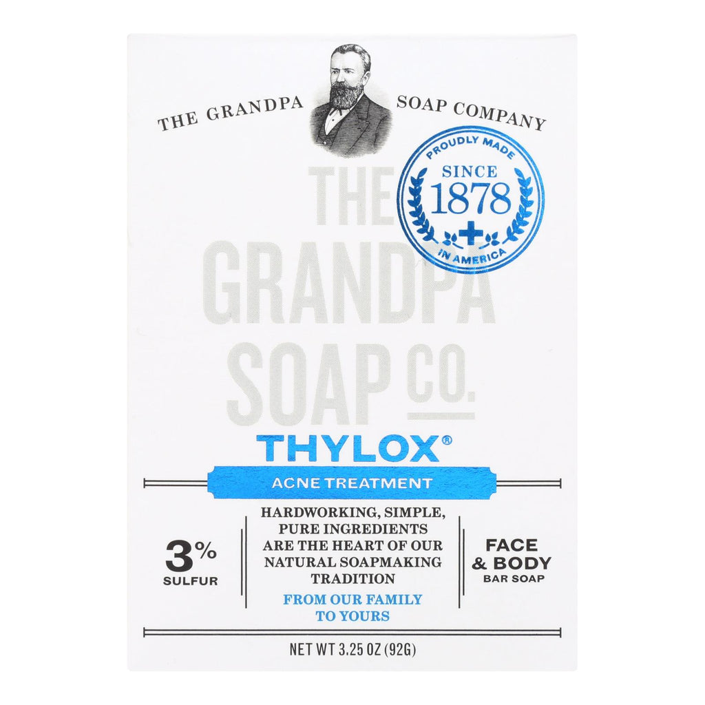 Grandpa's Thylox Acne Treatment Bar Soap With Sulfur - 3.25 Oz - Lakehouse Foods