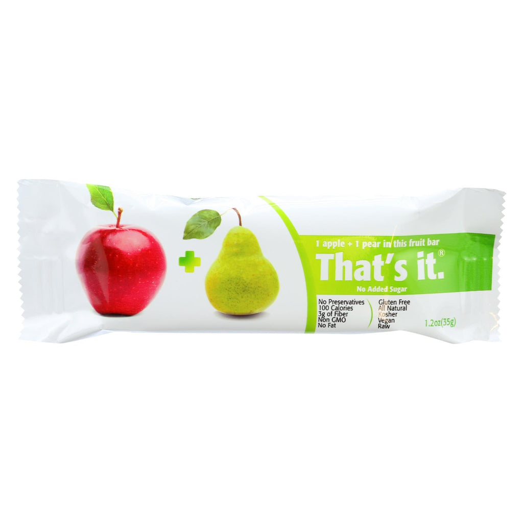 That's It Fruit Bar - Apple And Pear - Case Of 12 - 1.2 Oz - Lakehouse Foods