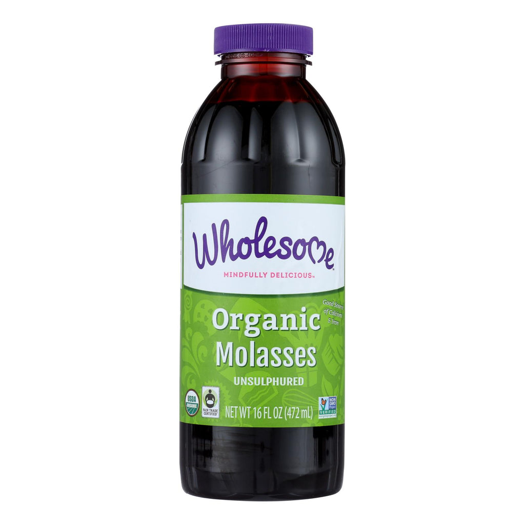 Wholesome Sweeteners Molasses - Organic - Blackstrap - Unsulphured - 16 Oz - Case Of 12 - Lakehouse Foods