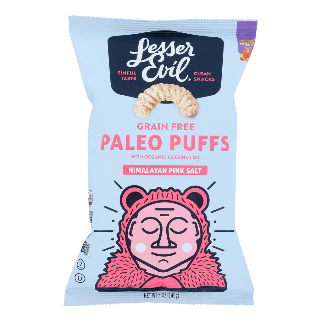 Lesser Evil Puffs - Crunchy Himalayan Salt - Case Of 9 - 5 Oz. - Lakehouse Foods